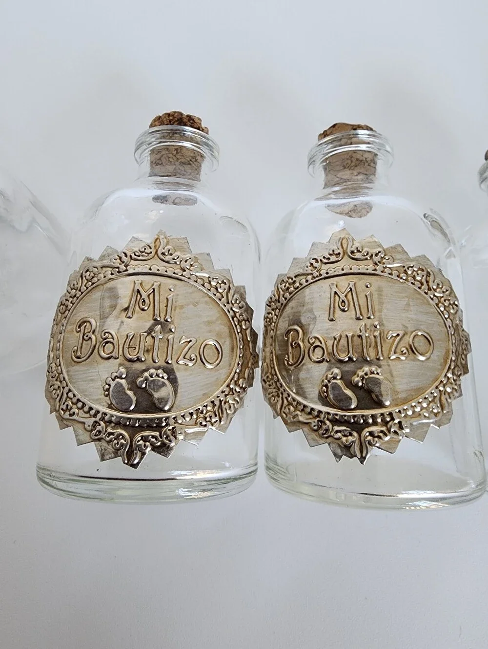 Lot 6 Baptism Favor Bottles Mi Bautizo Glass Bottles Religious Decor